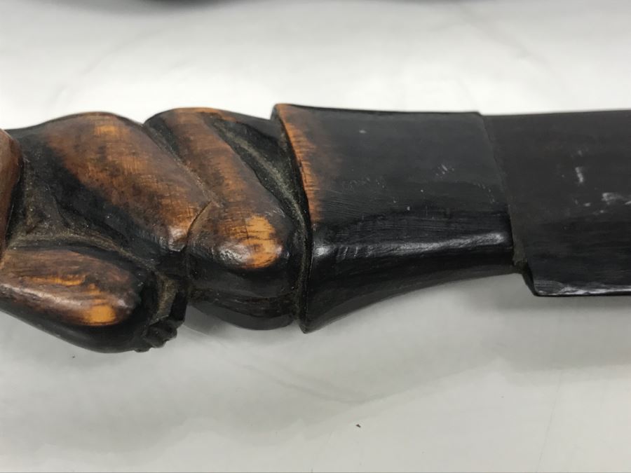 Hand Carved Wooden African Letter Opener And Carved Wooden Stand [Photo 6]