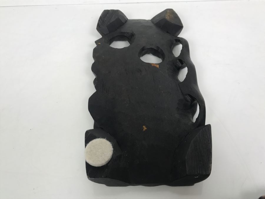 Hand Carved Wooden African Letter Opener And Carved Wooden Stand [Photo 20]