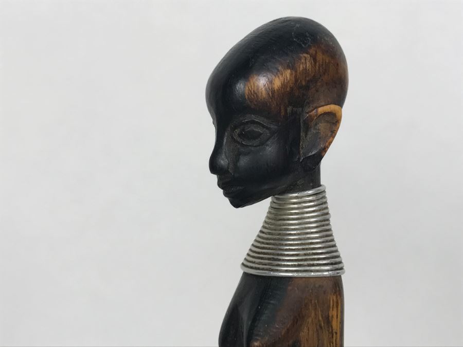 Hand Carved Wooden African Letter Opener And Carved Wooden Stand [Photo 12]