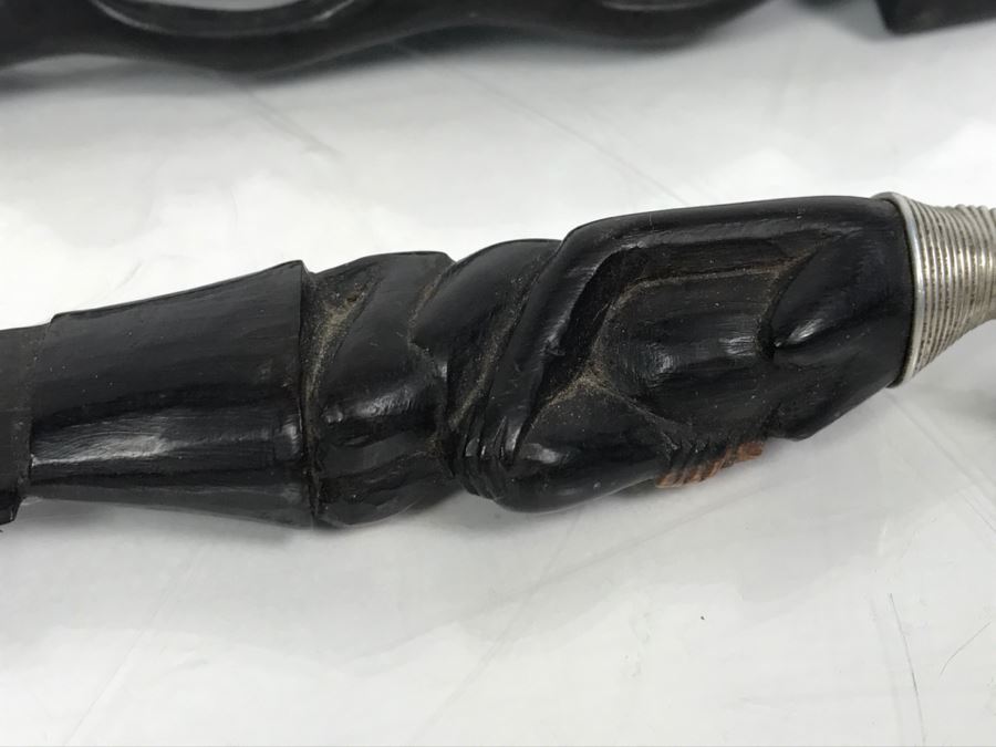 Hand Carved Wooden African Letter Opener And Carved Wooden Stand [Photo 10]
