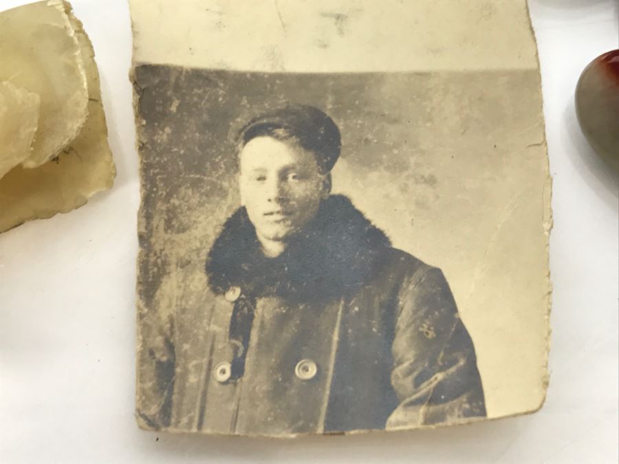 Men's Lot With Sterling Silver GM Monogramed Ring, Cufflinks, Gold Tone Ring, Old Photo And Claw [Photo 12]