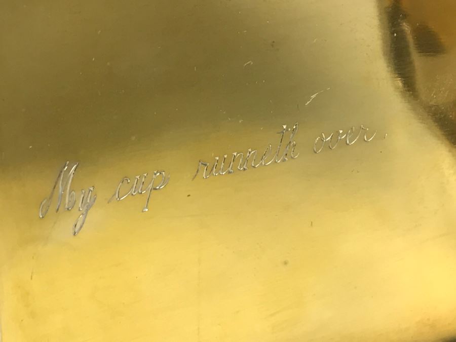 Vintage Napier Sterling Silver Cigarette Case Geometric Chased Design 644/63 Engraved 'My Cup Runneth Over' 100.7g [Photo 4]