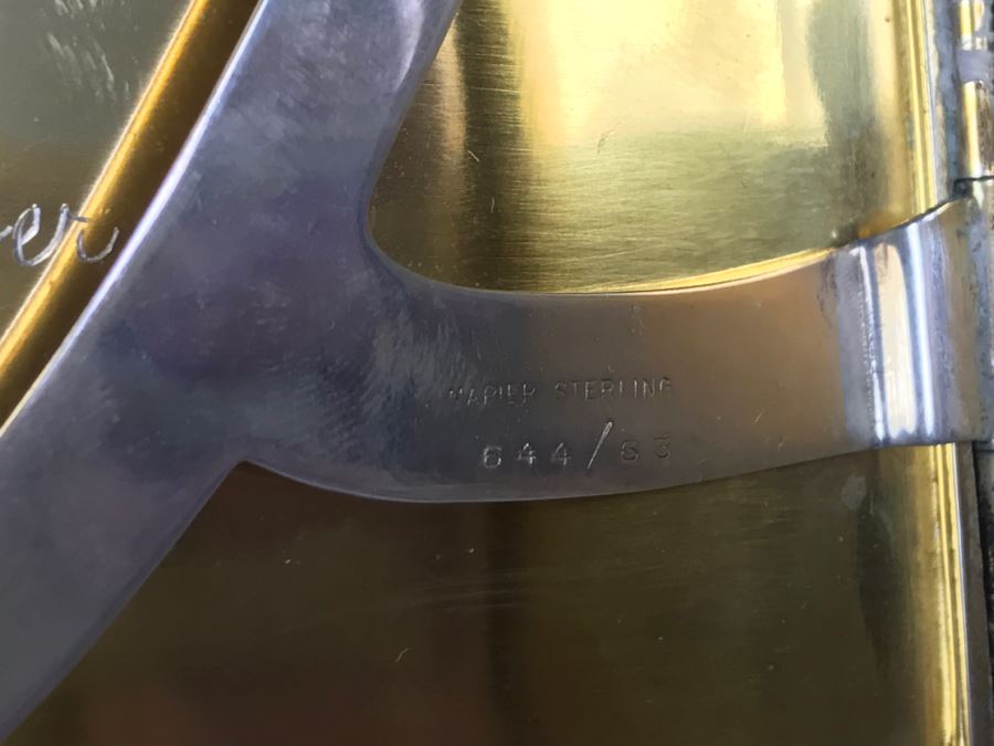 Vintage Napier Sterling Silver Cigarette Case Geometric Chased Design 644/63 Engraved 'My Cup Runneth Over' 100.7g [Photo 8]