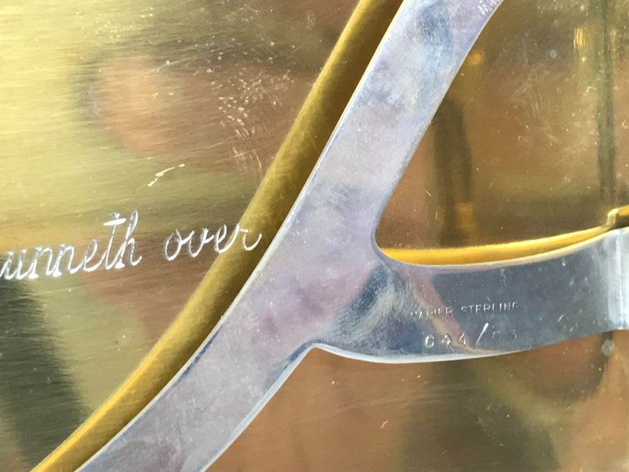 Vintage Napier Sterling Silver Cigarette Case Geometric Chased Design 644/63 Engraved 'My Cup Runneth Over' 100.7g [Photo 7]