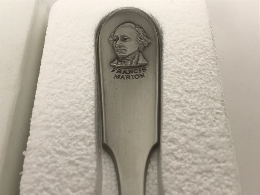 Official Bicentennial Spoon Collection Fine American Pewter Francis Marion Franklin Mint [Photo 4]