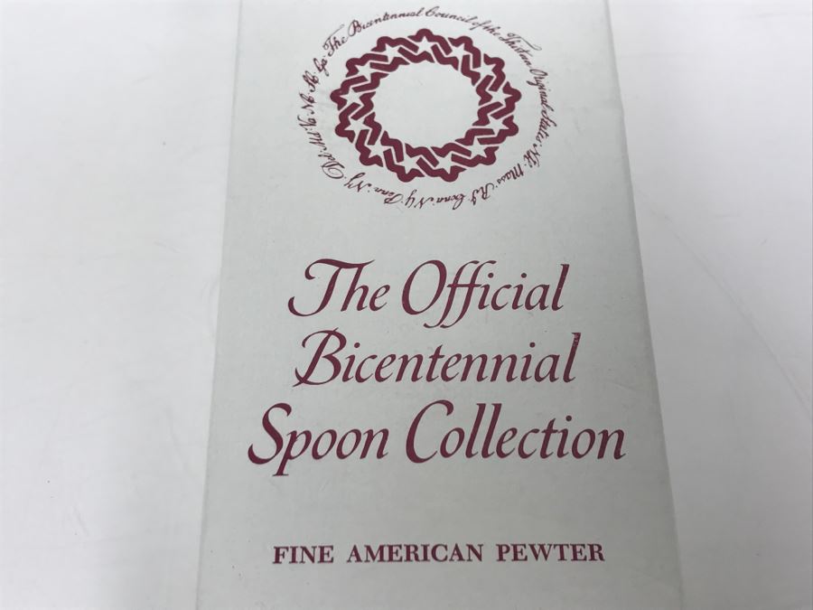 Official Bicentennial Spoon Collection Fine American Pewter Francis Marion Franklin Mint [Photo 5]