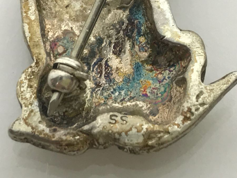 Bull Terrier Brooch Pin Stamped SS 7.2g [Photo 5]