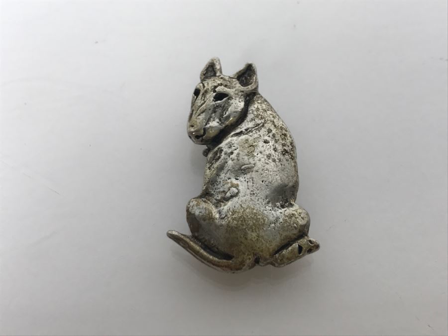 Bull Terrier Brooch Pin Stamped SS 7.2g [Photo 2]