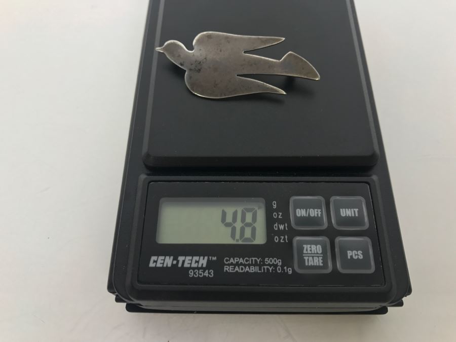 Sterling Silver Bird Brooch Pin Stamped C B Sterling 4.8g [Photo 8]