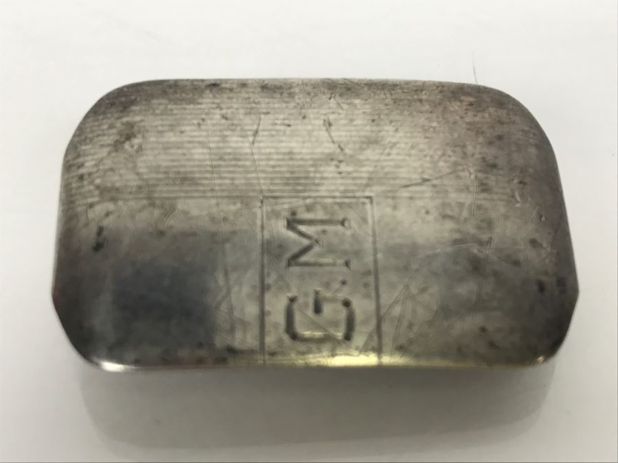 Sterling Silver Monogramed GM Bolo Tie Clasp Clip Stamped DBP [Photo 3]