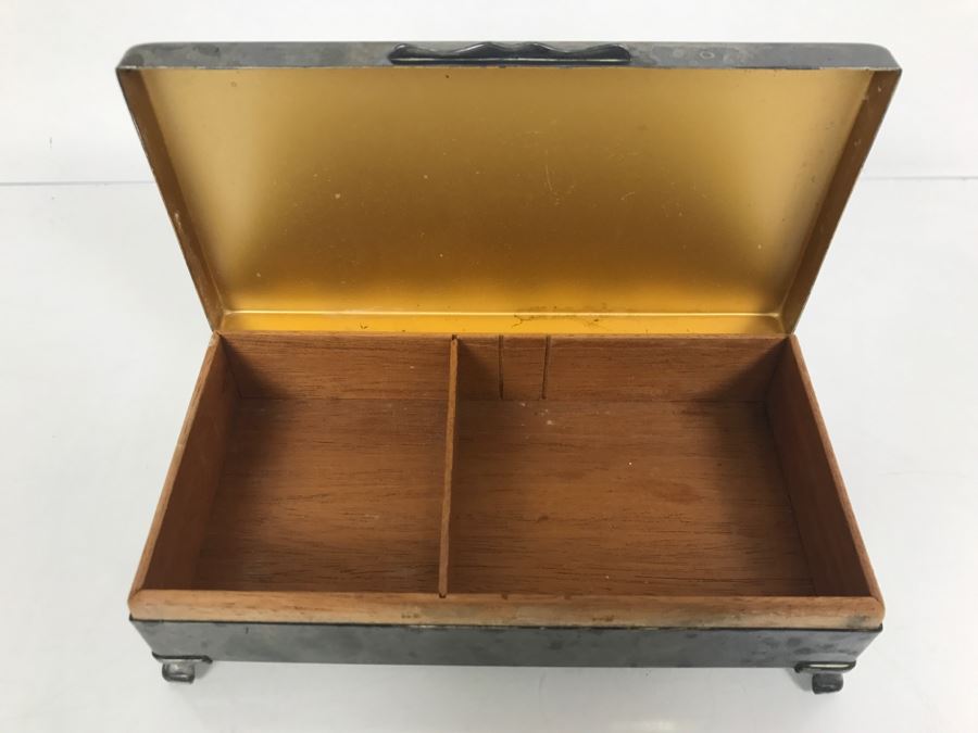 Aristocrat Silverplate Footed Jewelry Box Made In England [Photo 9]