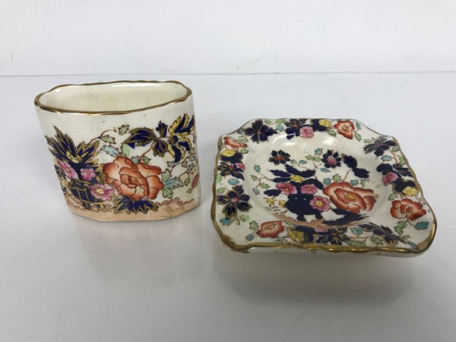 Mason's Ironstone China Mandarin England Ashtray And Holder [Photo 2]