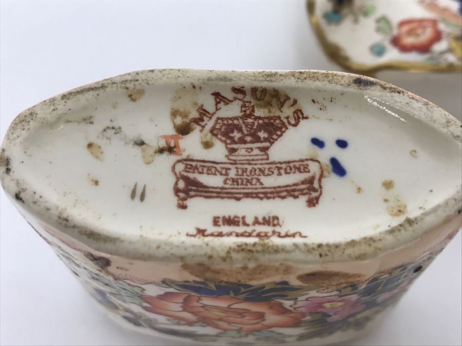 Mason's Ironstone China Mandarin England Ashtray And Holder [Photo 9]