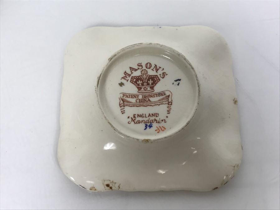 Mason's Ironstone China Mandarin England Ashtray And Holder [Photo 10]