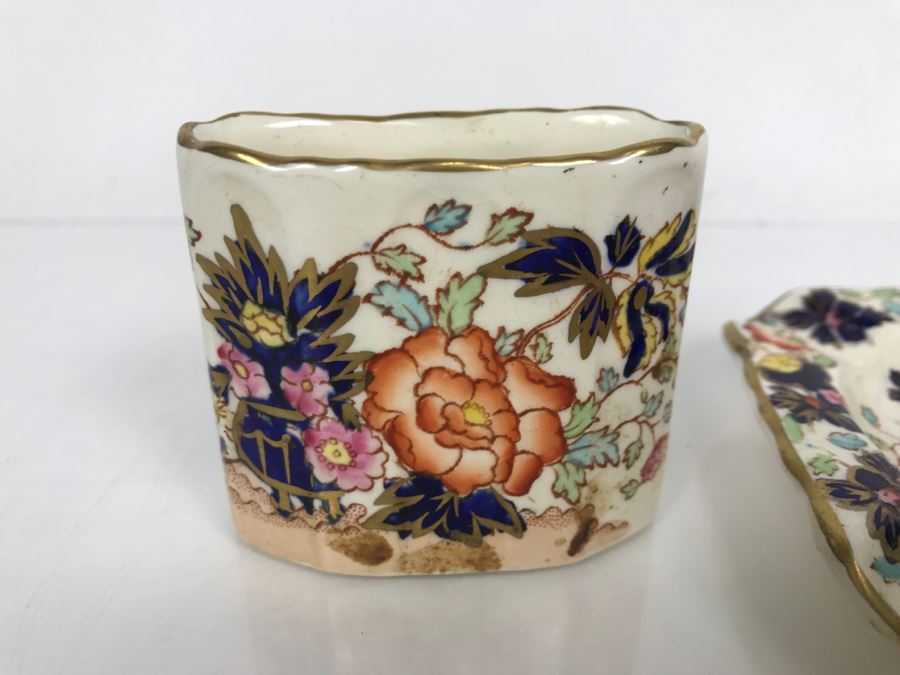 Mason's Ironstone China Mandarin England Ashtray And Holder [Photo 8]