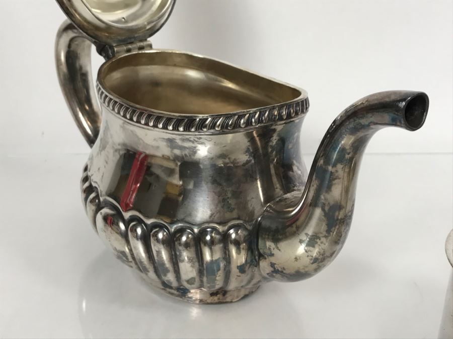 Collection Of U.S.N. United States NAVY Silverplate Teapot, Creamer Cup And Footed Dish Reed & Barton [Photo 20]