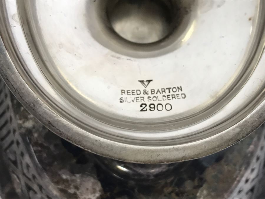 Collection Of U.S.N. United States NAVY Silverplate Teapot, Creamer Cup And Footed Dish Reed & Barton [Photo 14]