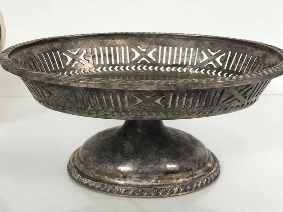 Collection Of U.S.N. United States NAVY Silverplate Teapot, Creamer Cup And Footed Dish Reed & Barton [Photo 5]