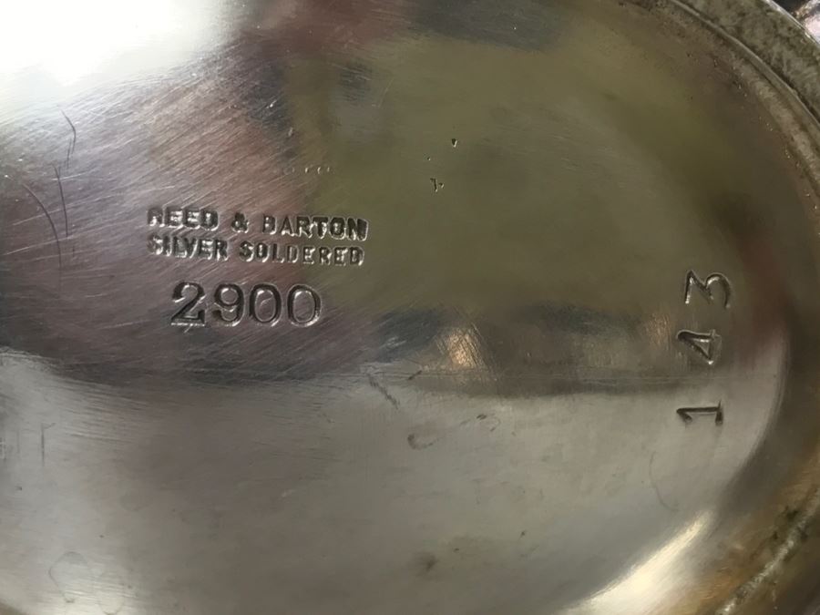 Collection Of U.S.N. United States NAVY Silverplate Teapot, Creamer Cup And Footed Dish Reed & Barton [Photo 23]