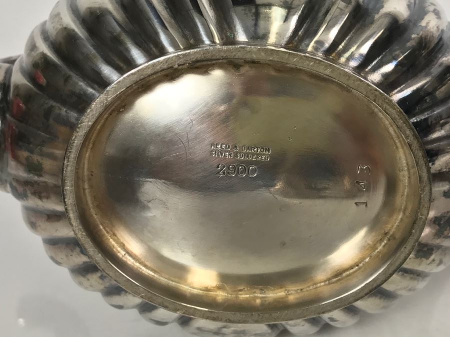 Collection Of U.S.N. United States NAVY Silverplate Teapot, Creamer Cup And Footed Dish Reed & Barton [Photo 22]