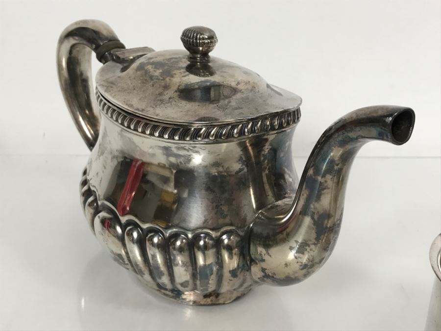 Collection Of U.S.N. United States NAVY Silverplate Teapot, Creamer Cup And Footed Dish Reed & Barton [Photo 21]