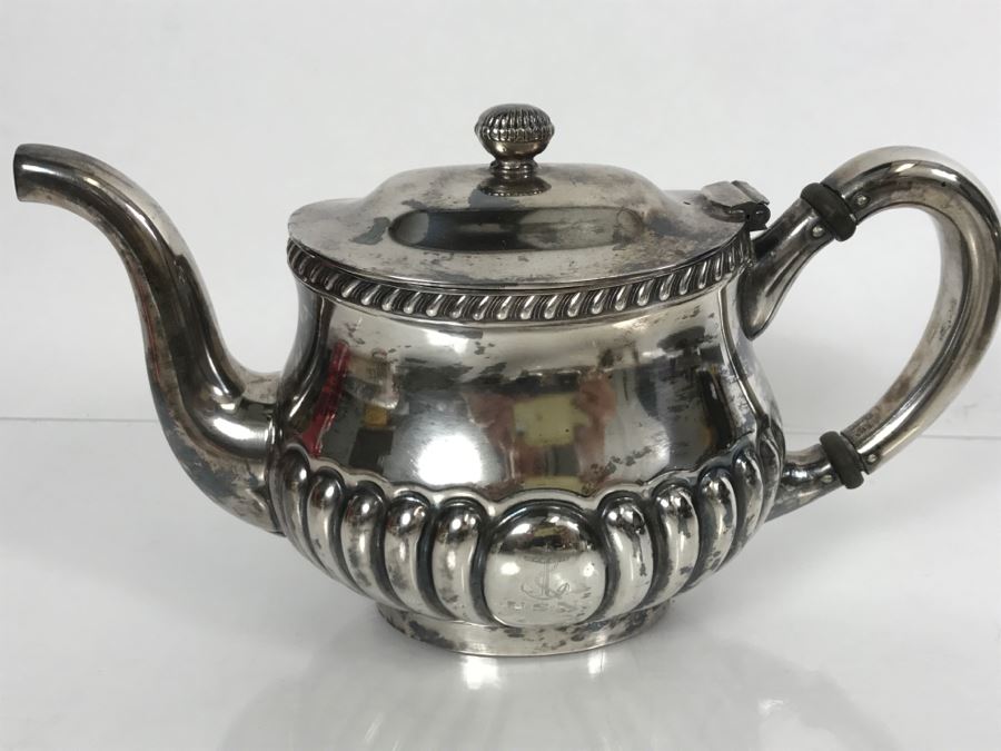Collection Of U.S.N. United States NAVY Silverplate Teapot, Creamer Cup And Footed Dish Reed & Barton [Photo 15]