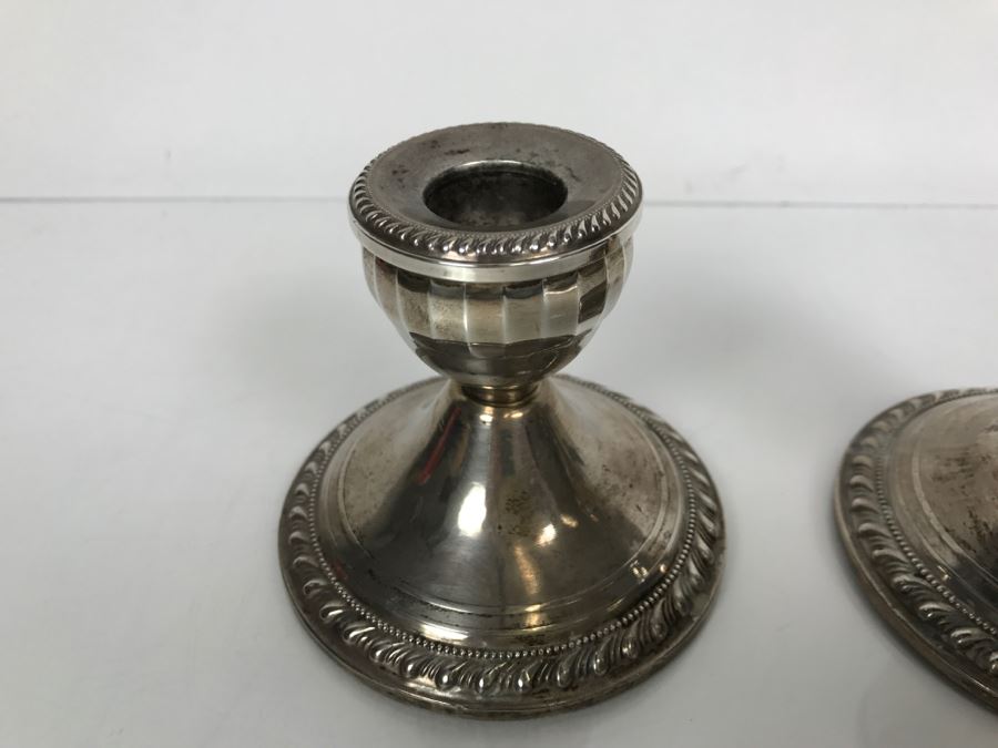 Pair Of Sterling Silver Weight Candle Holders Duchin Silver [Photo 4]