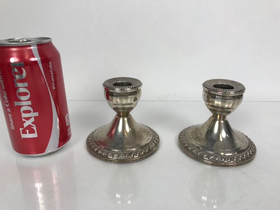 Pair Of Sterling Silver Weight Candle Holders Duchin Silver [Photo 5]
