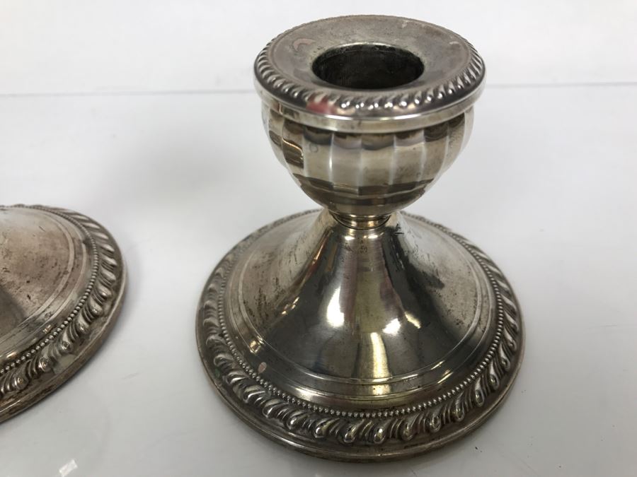 Pair Of Sterling Silver Weight Candle Holders Duchin Silver [Photo 7]