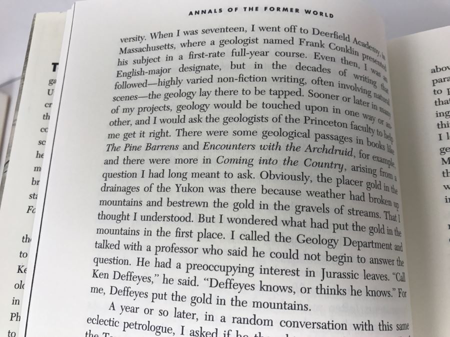 John McPhee Hand Signed And Personalized First Edition Pulitzer Prize Book 'Annals Of The Former World' Personalized 'For Ken Deffeyes ...' See Details [Photo 14]