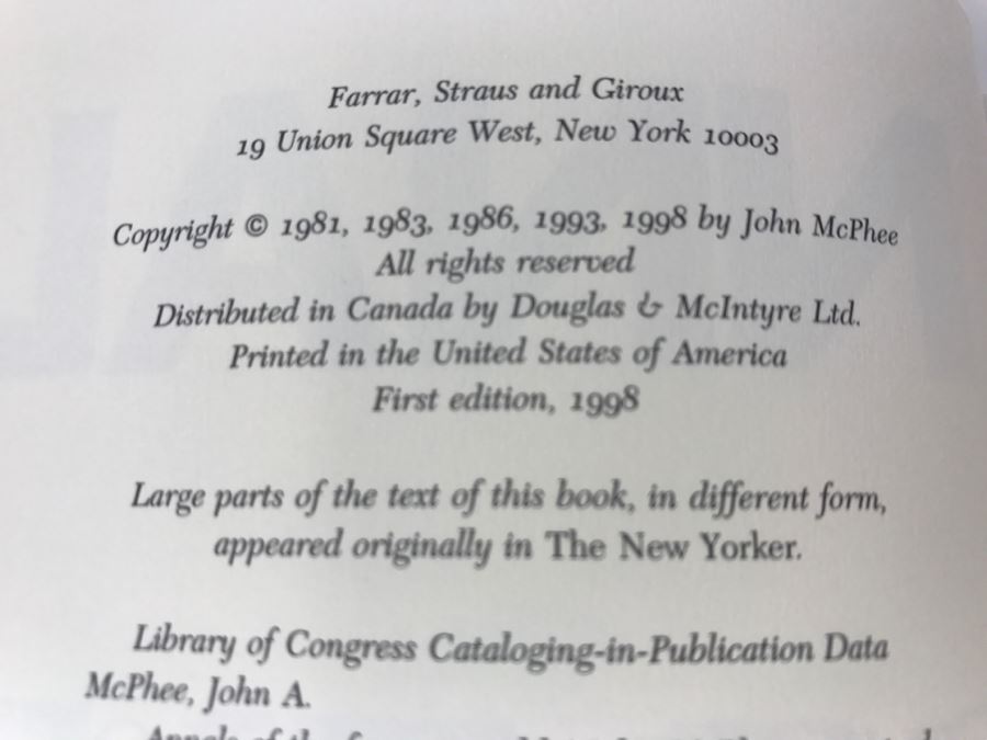 John McPhee Hand Signed And Personalized First Edition Pulitzer Prize Book 'Annals Of The Former World' Personalized 'For Ken Deffeyes ...' See Details [Photo 12]