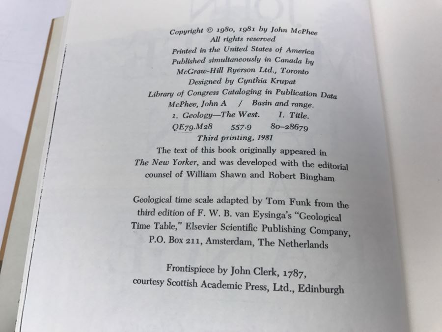 Hardcover Book 'Basin And Range' By John McPhee Third Printing [Photo 5]