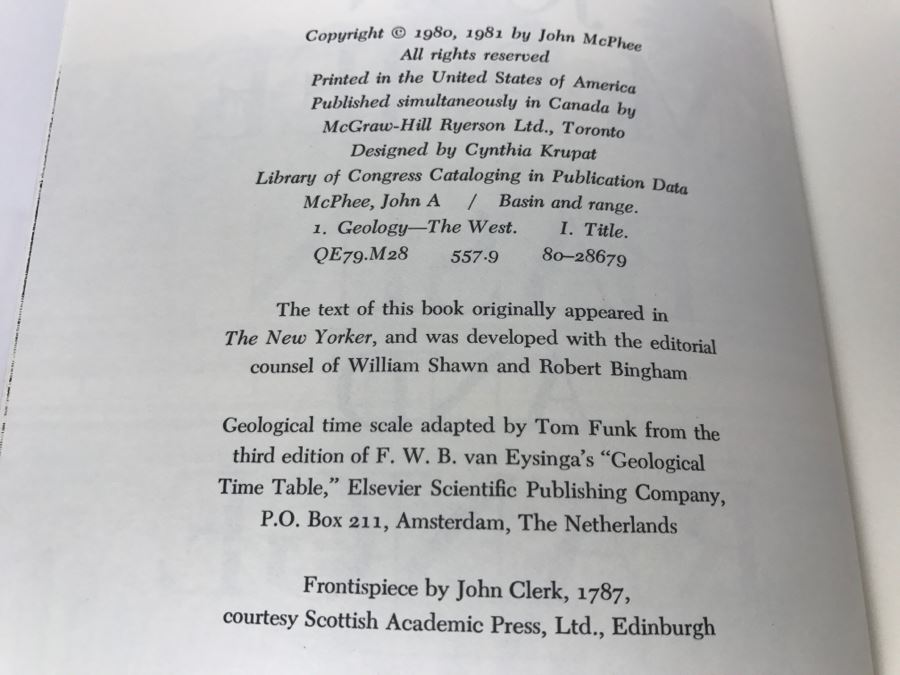 Personalized Postcard From John McPhee To Ken Deffeyes And Hand Signed And Personalized Hardcoverd Book 'Basin And Range' By John McPhee - SEE DETAILS [Photo 16]