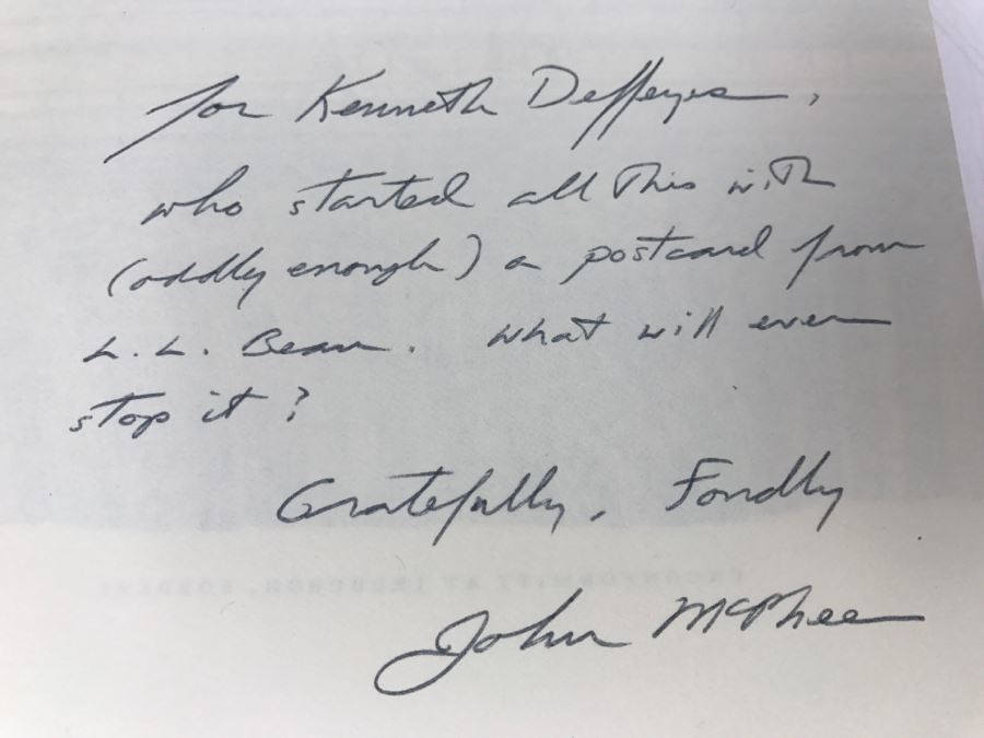 Personalized Postcard From John McPhee To Ken Deffeyes And Hand Signed And Personalized Hardcoverd Book 'Basin And Range' By John McPhee - SEE DETAILS [Photo 13]