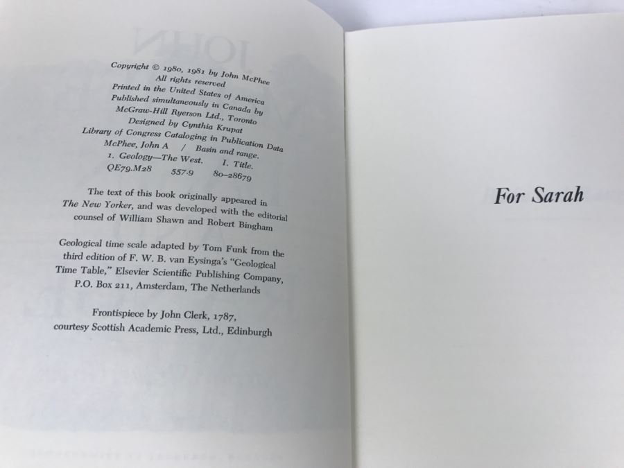 Personalized Postcard From John McPhee To Ken Deffeyes And Hand Signed And Personalized Hardcoverd Book 'Basin And Range' By John McPhee - SEE DETAILS [Photo 15]