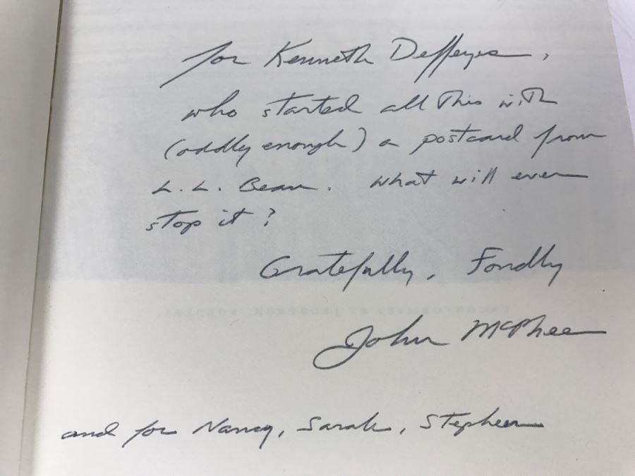Personalized Postcard From John McPhee To Ken Deffeyes And Hand Signed And Personalized Hardcoverd Book 'Basin And Range' By John McPhee - SEE DETAILS [Photo 12]
