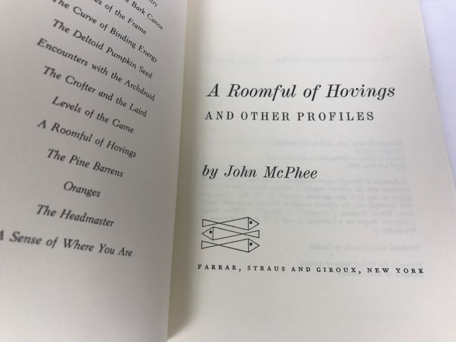 Paperback Book 'A Roomful Of Hovings And Other Profiles' By John McPhee Third Printing 1979 [Photo 4]