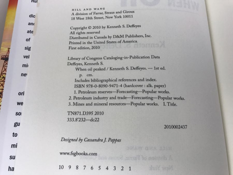 Hardcover Book 'When Oil Peaked' By Kenneth S. Deffeyes First Edition 2010 [Photo 6]