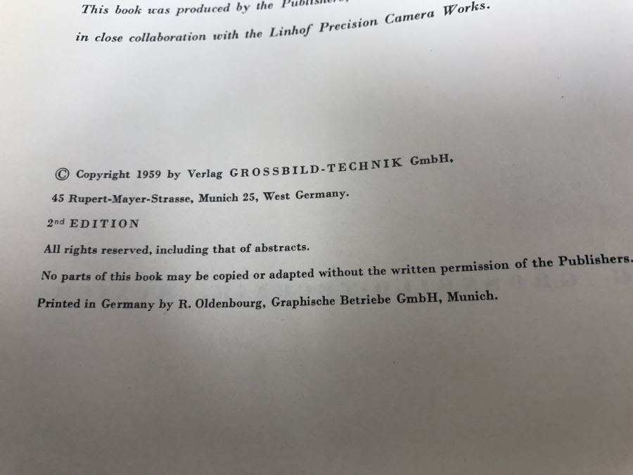 Hardcover Book 'Linhof Practice An Introduction To Linhof Cameras, Their Accessories, And Photographic Technique' Second Edition 1959 [Photo 8]