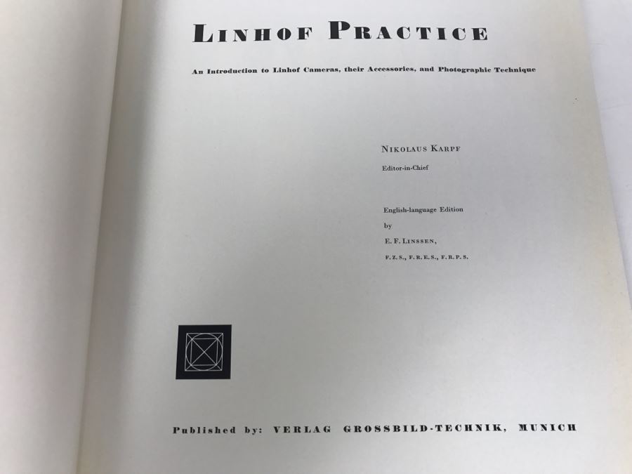 Hardcover Book 'Linhof Practice An Introduction To Linhof Cameras, Their Accessories, And Photographic Technique' Second Edition 1959 [Photo 5]