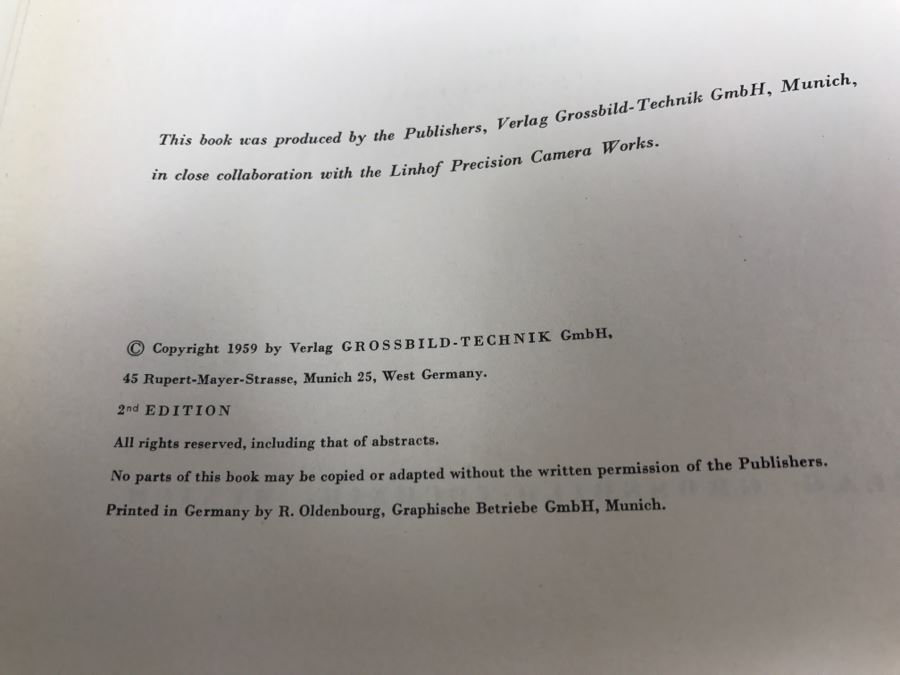 Hardcover Book 'Linhof Practice An Introduction To Linhof Cameras, Their Accessories, And Photographic Technique' Second Edition 1959 [Photo 7]