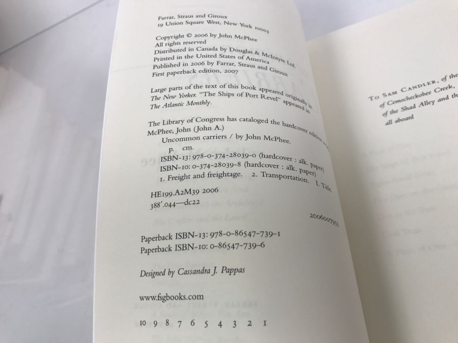First Paperback Edition Book 'Uncommon Carriers' John McPhee 2007 [Photo 5]