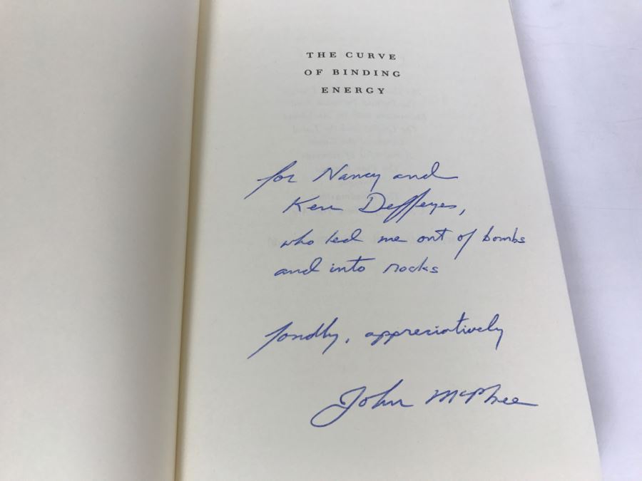 Hardcover Book 'The Curve Of Binding Energy A Journey Into The Awesome And Alarming World Of Theodore B. Taylor' Second Printing 1977 Hand Signed By John McPhee See Details [Photo 1]