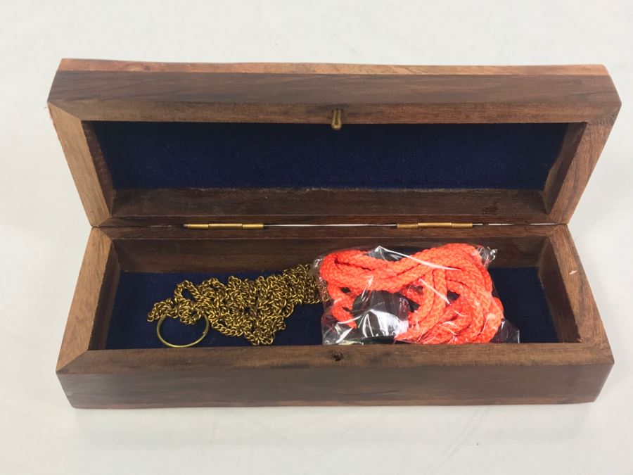 Wooden Trinket Box With Inlayed Brass Ships Anchor [Photo 5]