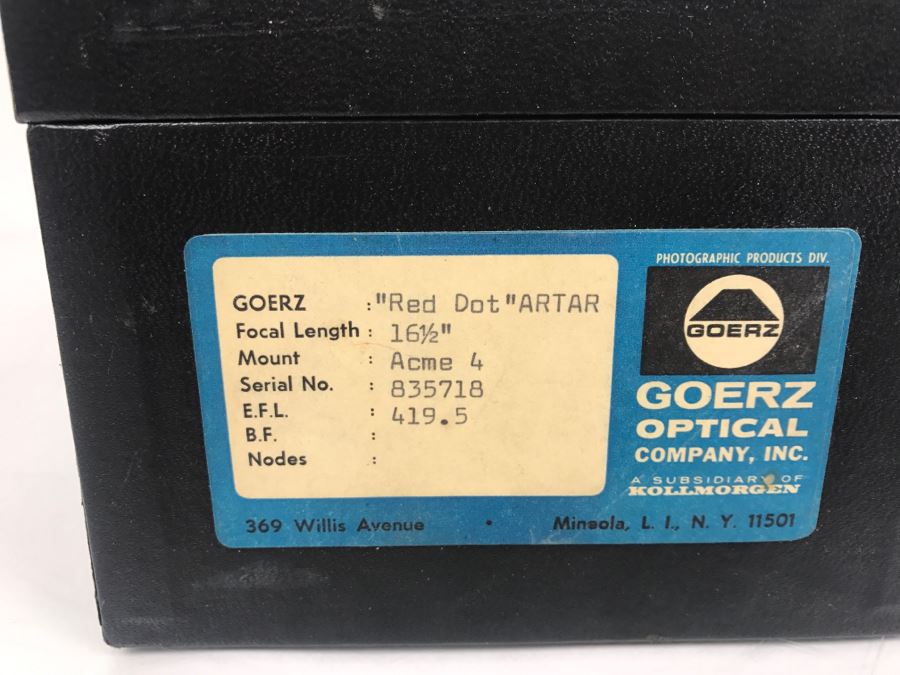 GOERZ Optical 'Red Dot' Artar 16 1/2' Acme 4 Mount Kollmorgen With Box [Photo 5]