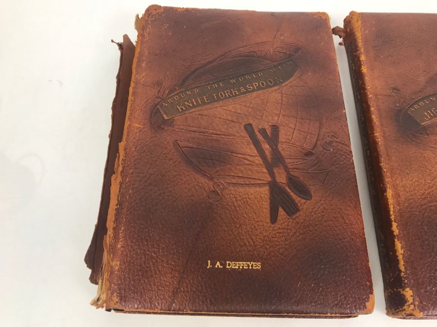 Pair Of Vintage 1946 Leatherbound Books The Gentleman's Companion Being An Exotic Cookery Book And Being An Exotic Drinking Book [Photo 4]