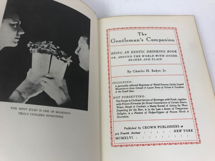 Pair Of Vintage 1946 Leatherbound Books The Gentleman's Companion Being An Exotic Cookery Book And Being An Exotic Drinking Book [Photo 11]