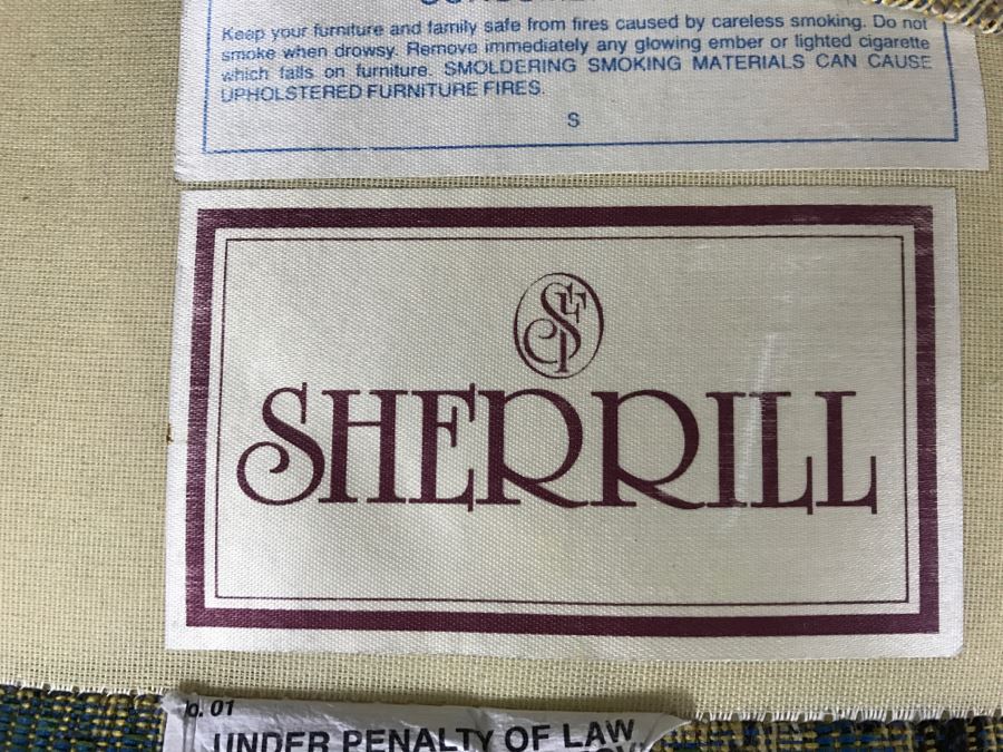 Wingback Upholstered Armchair Accent Chair With Claw Feet By SHERRILL [Photo 7]