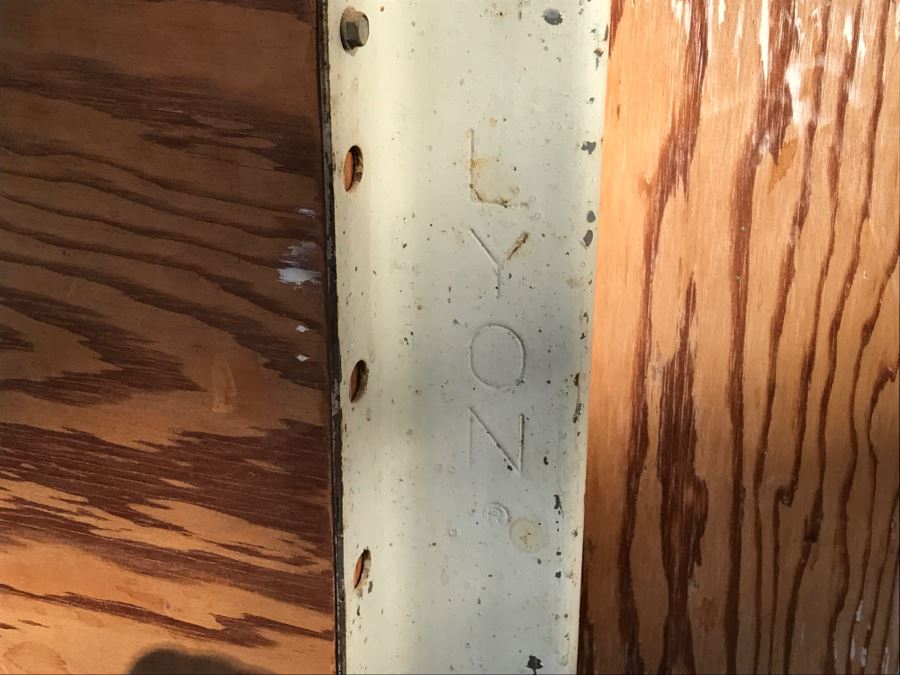 Vintage LYON Industrial Workbench With Cast Iron LYON Legs And Large Vintage CRAFTSMAN 5161 Machinist Swivel Bench Vise Also Would Make Great Kitchen Island [Photo 14]