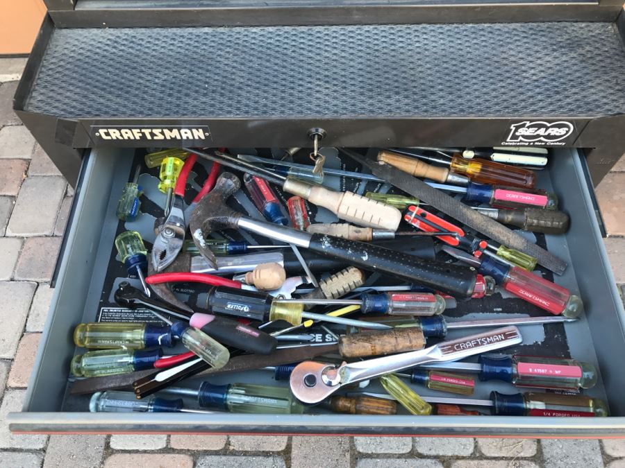 CRAFTSMAN Rolling Metal Tool Cabinet Box Loaded With Tools Including CRAFTSMAN Tools See All Photos [Photo 2]